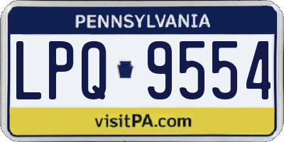 PA license plate LPQ9554