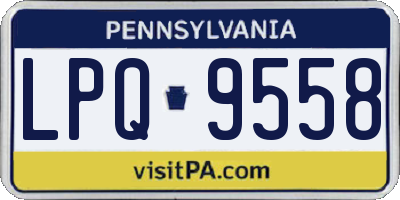 PA license plate LPQ9558