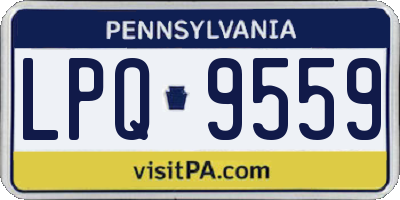 PA license plate LPQ9559