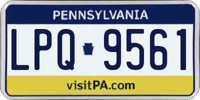 PA license plate LPQ9561