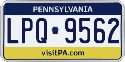 PA license plate LPQ9562