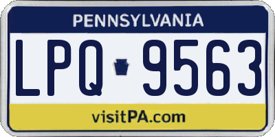 PA license plate LPQ9563