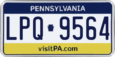 PA license plate LPQ9564