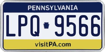 PA license plate LPQ9566