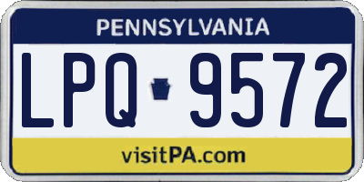 PA license plate LPQ9572