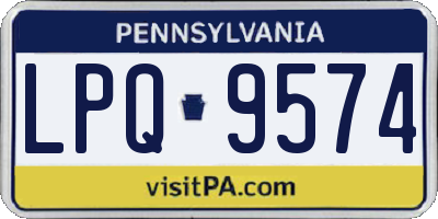 PA license plate LPQ9574