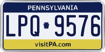 PA license plate LPQ9576