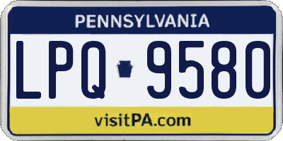 PA license plate LPQ9580