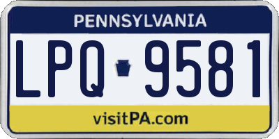 PA license plate LPQ9581