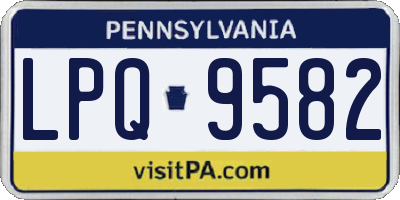 PA license plate LPQ9582