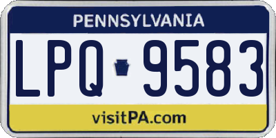 PA license plate LPQ9583