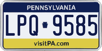 PA license plate LPQ9585