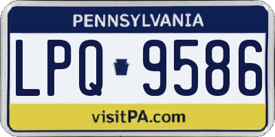 PA license plate LPQ9586
