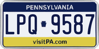 PA license plate LPQ9587