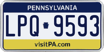 PA license plate LPQ9593