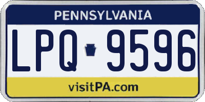 PA license plate LPQ9596