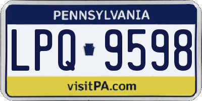 PA license plate LPQ9598