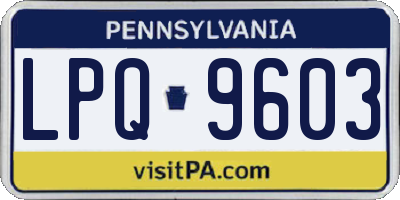 PA license plate LPQ9603