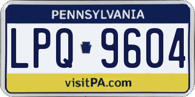 PA license plate LPQ9604