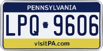 PA license plate LPQ9606