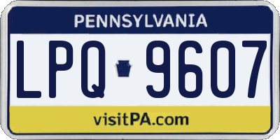 PA license plate LPQ9607