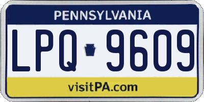 PA license plate LPQ9609