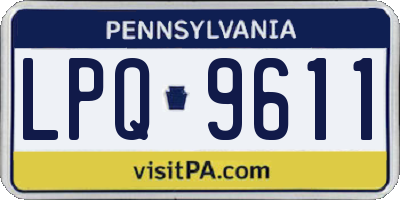 PA license plate LPQ9611