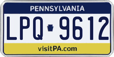 PA license plate LPQ9612