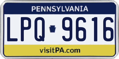 PA license plate LPQ9616