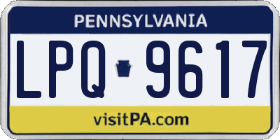 PA license plate LPQ9617