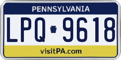 PA license plate LPQ9618