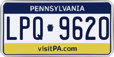 PA license plate LPQ9620