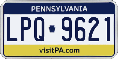 PA license plate LPQ9621