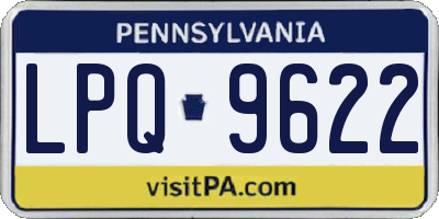 PA license plate LPQ9622