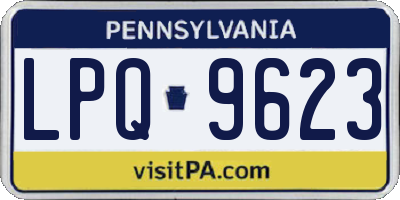 PA license plate LPQ9623