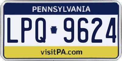 PA license plate LPQ9624