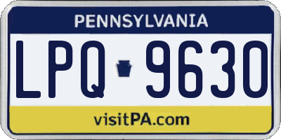 PA license plate LPQ9630