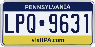 PA license plate LPQ9631
