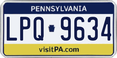 PA license plate LPQ9634
