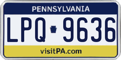 PA license plate LPQ9636
