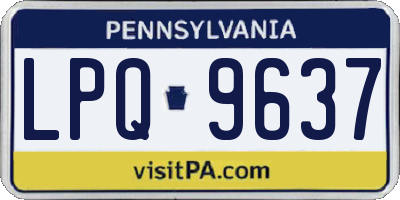 PA license plate LPQ9637