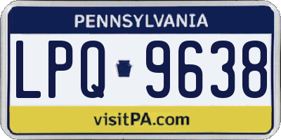 PA license plate LPQ9638