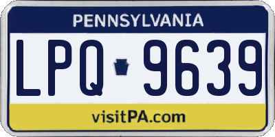 PA license plate LPQ9639