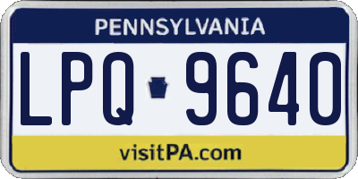 PA license plate LPQ9640