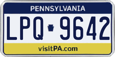 PA license plate LPQ9642