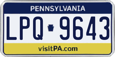 PA license plate LPQ9643