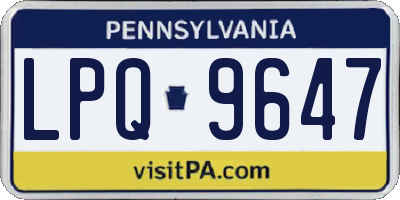 PA license plate LPQ9647
