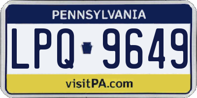 PA license plate LPQ9649