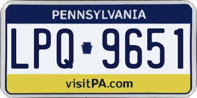 PA license plate LPQ9651