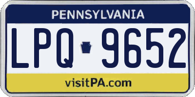 PA license plate LPQ9652